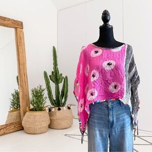 Shekina Designs Forms In Silk Bubble Silk Caftan Blouse